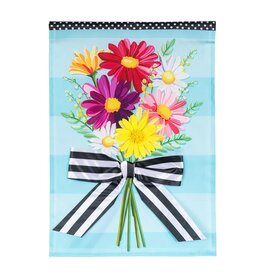 Evergreen Enterprises Daisy Bow Bouquet Applique Garden Flag