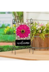 Evergreen Enterprises Pink Gerbera Dots Burlap Garden Flag
