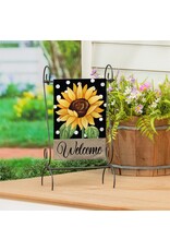Evergreen Enterprises Polka Dot Sunflower Burlap Garden Flag