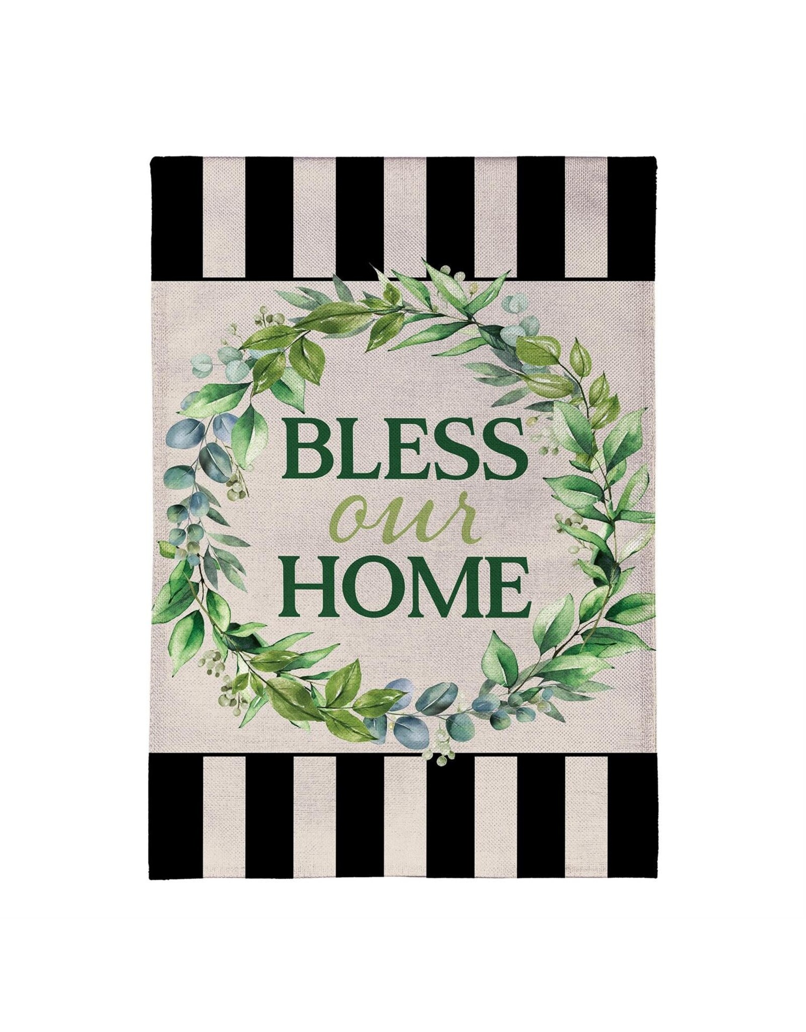 Evergreen Enterprises Bless Our Home Burlap Garden Flag