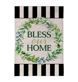 Evergreen Enterprises Bless Our Home Burlap Garden Flag