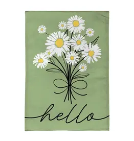 Evergreen Enterprises Hello Dainty Daisies Burlap Garden Flag