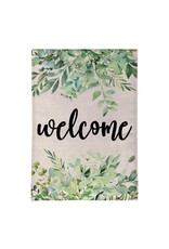 Evergreen Enterprises Greenery Welcome Burlap Garden Flag