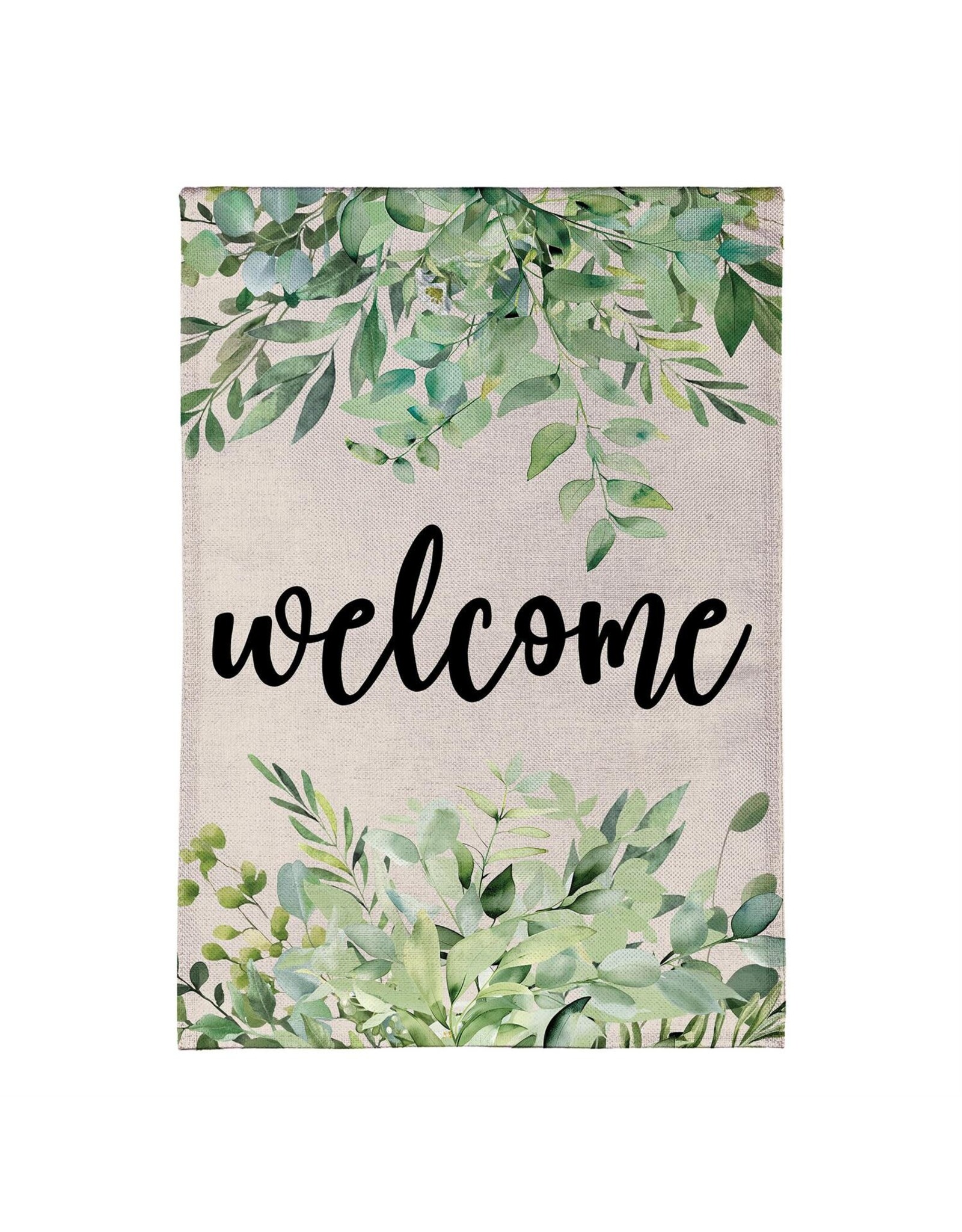 Evergreen Enterprises Greenery Welcome Burlap Garden Flag
