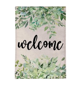 Evergreen Enterprises Greenery Welcome Burlap Garden Flag