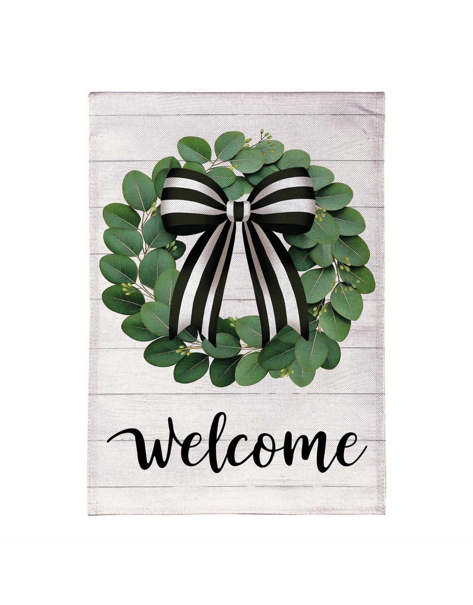 Evergreen Enterprises Eucalyptus Leaves Wreath Burlap Garden Flag