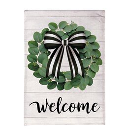 Evergreen Enterprises Eucalyptus Leaves Wreath Burlap Garden Flag