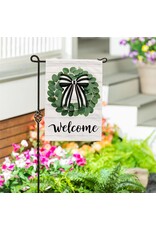 Evergreen Enterprises Eucalyptus Leaves Wreath Burlap Garden Flag