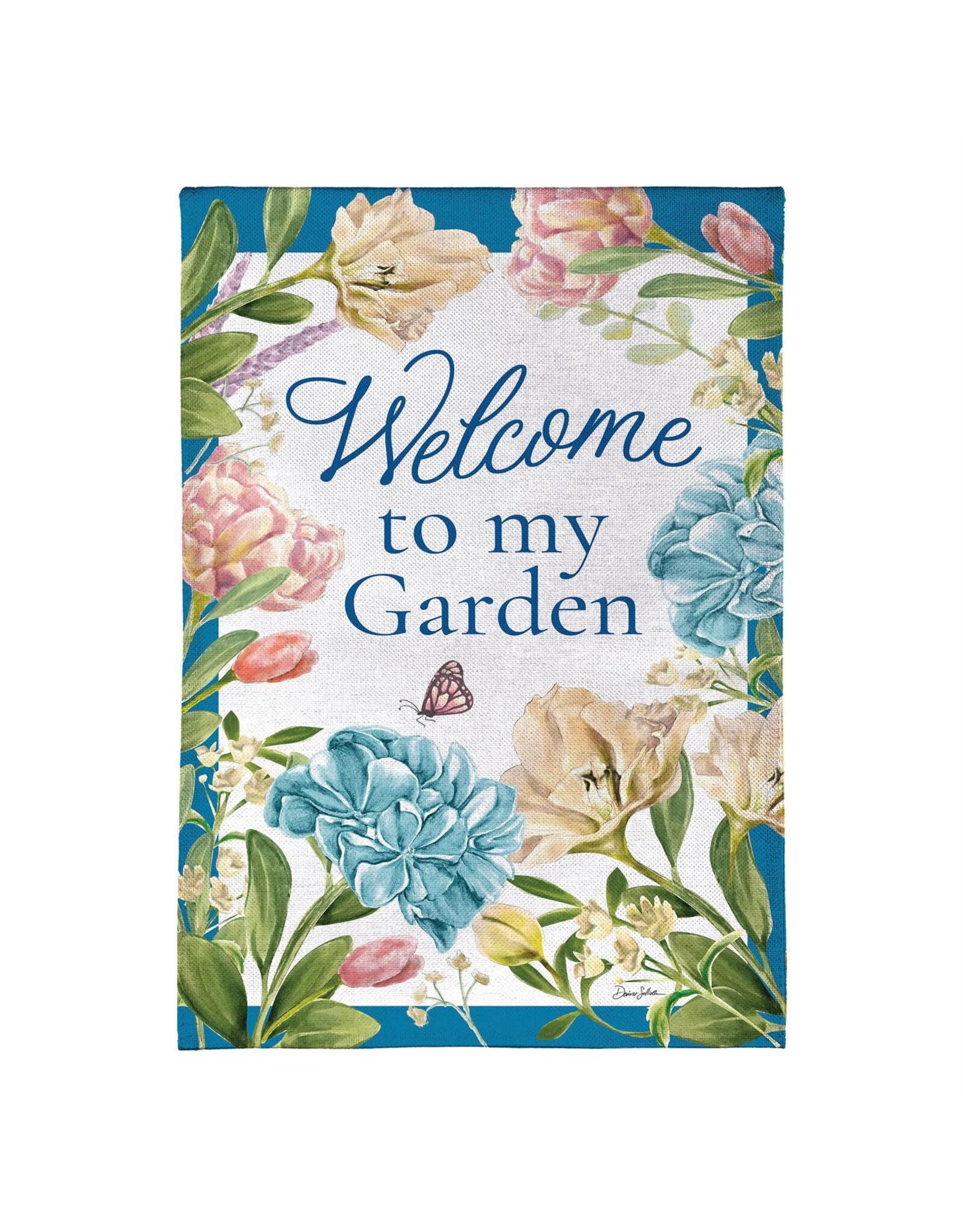 Evergreen Enterprises Welcome To My Garden Burlap Garden Flag