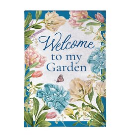 Evergreen Enterprises Welcome To My Garden Burlap Garden Flag