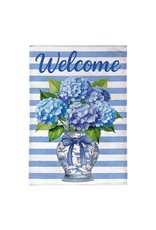 Evergreen Enterprises Hydrangea Vase Burlap Garden Flag