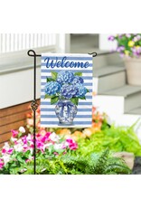 Evergreen Enterprises Hydrangea Vase Burlap Garden Flag