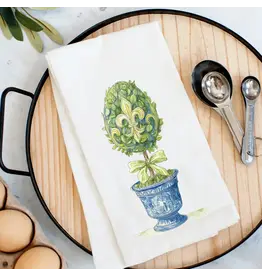 Pelican Provision Co Fleur De Lis Topiary Kitchen Towel