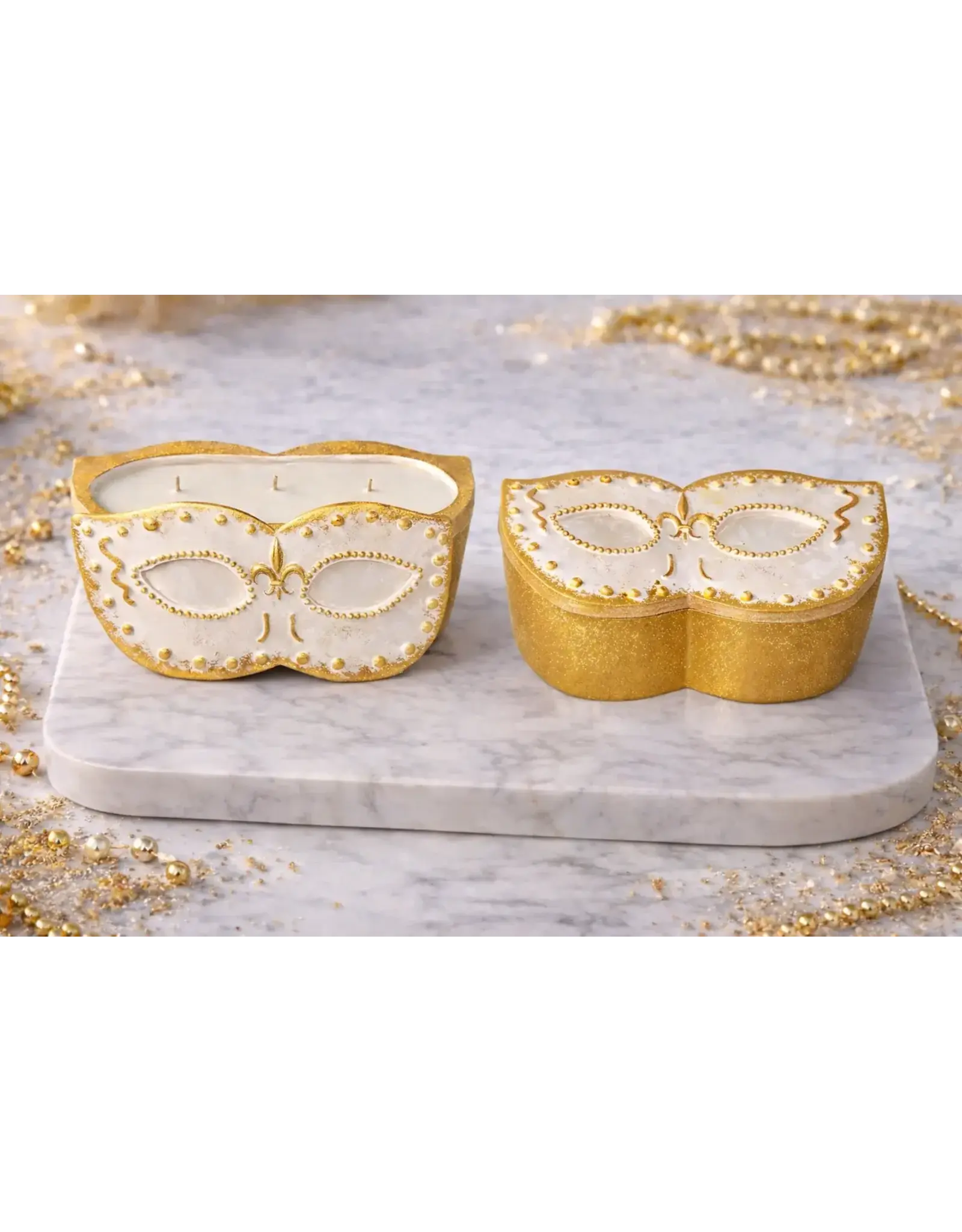 Boujee Nola Mardi Gras Mask Candle