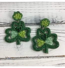SongLily/Faire Beaded Cut Out Clover Earrings