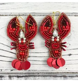 SongLily/Faire Elegant Bead and Stone Crawfish Earrings