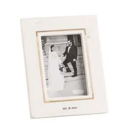 Mud Pie Mr. & Mrs. Gold Inlay Marble Frame
