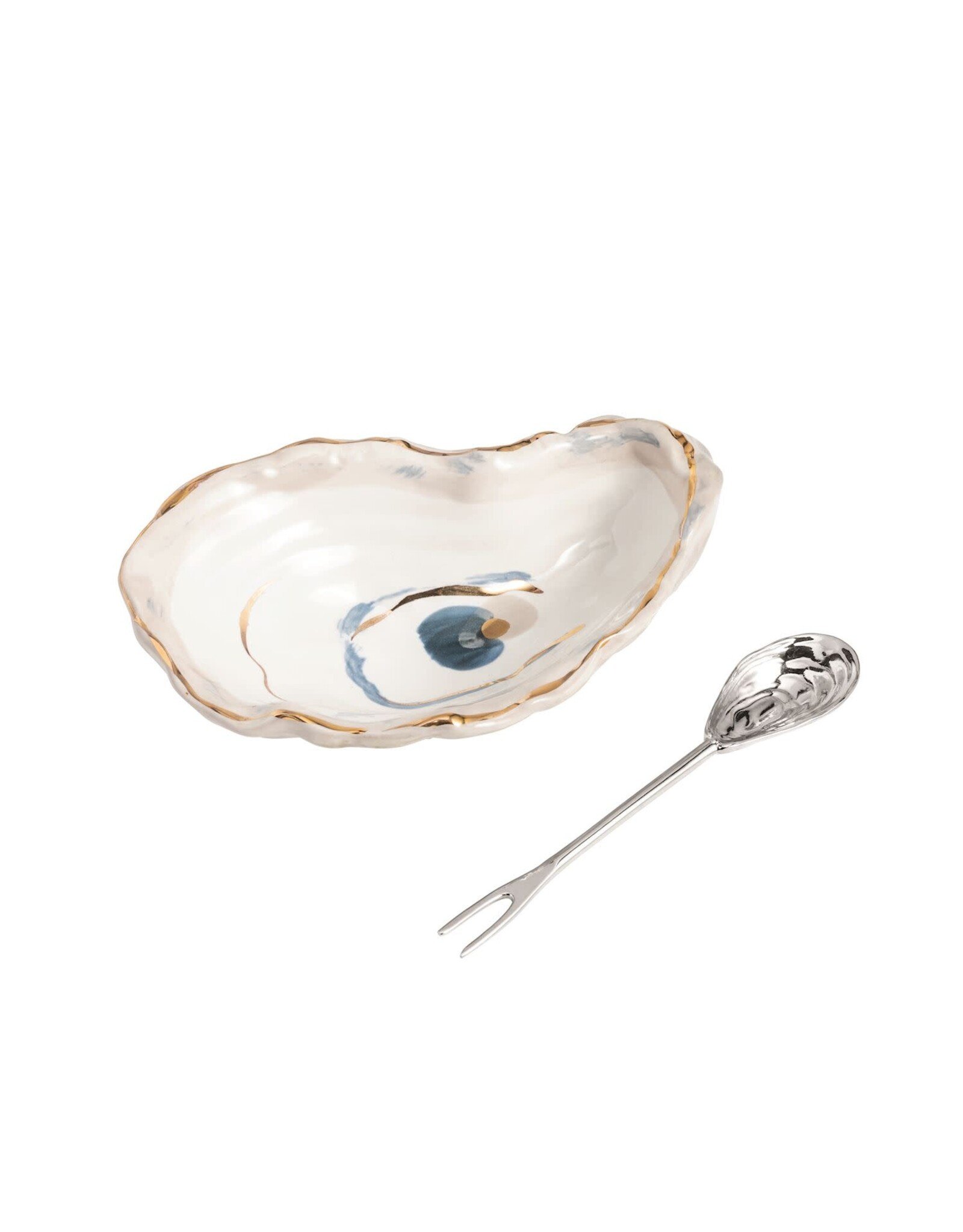 Mud Pie Gold Edge Oyster Tidbit Set