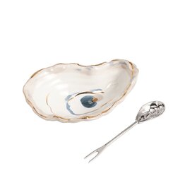 Mud Pie Gold Edge Oyster Tidbit Set