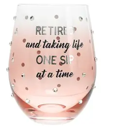 Pavilion/Faire One Sip - Gift Boxed 18 oz Stemless Wine Glass