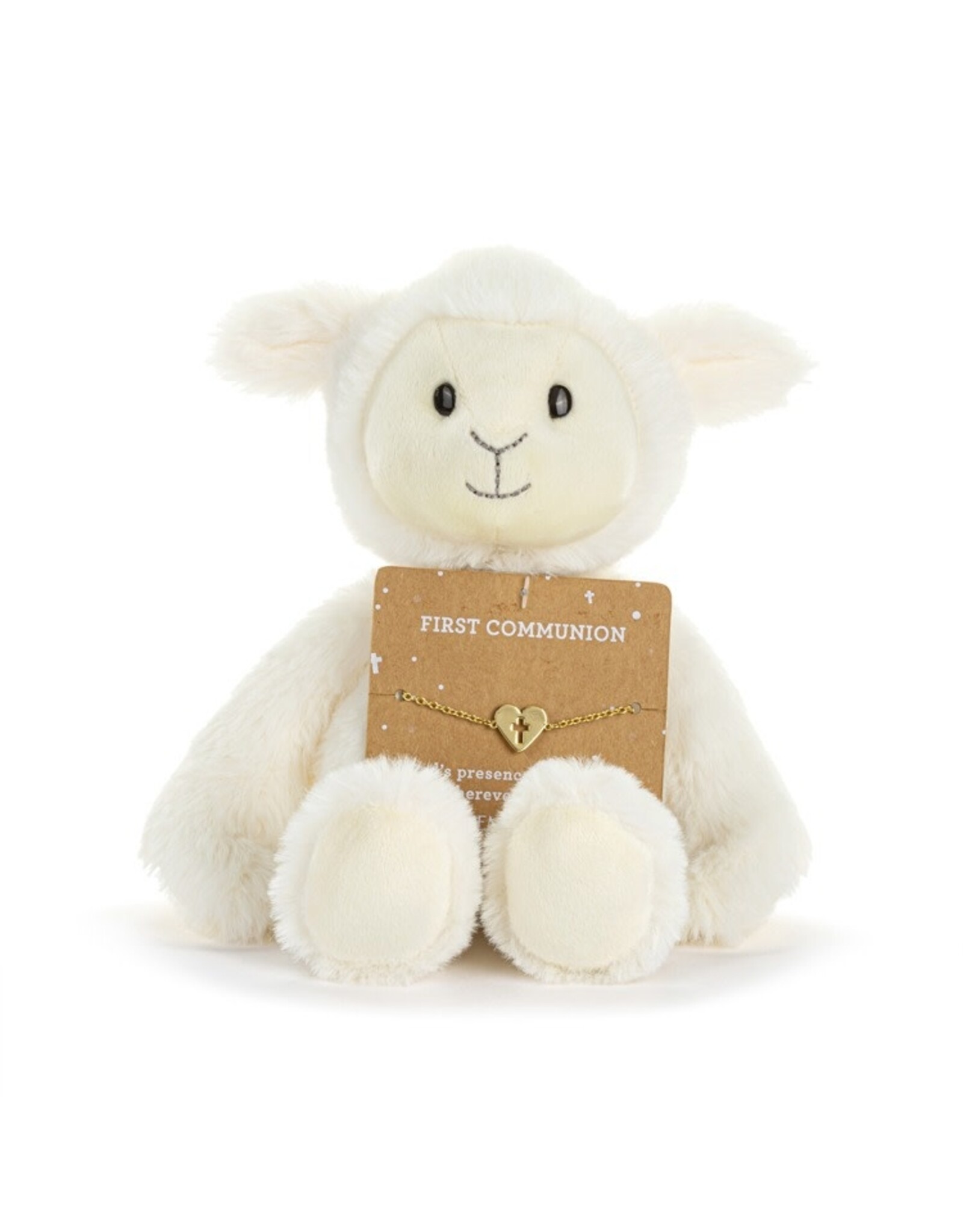 Demdaco My First Communion Lamb + Bracelet - 8in