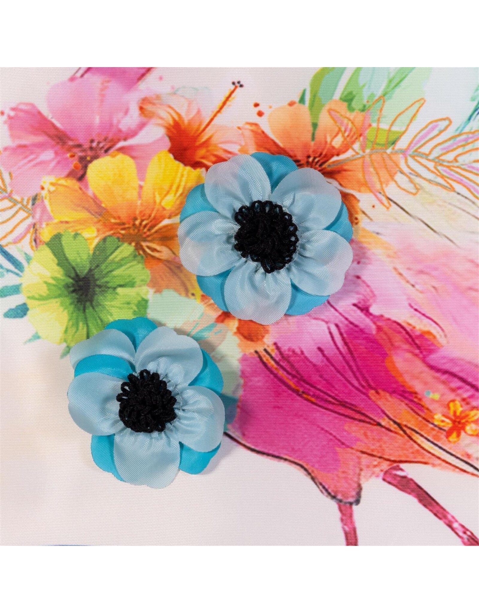 Evergreen Enterprises Palm Beach Floral Flamingo Applique Garden Flag