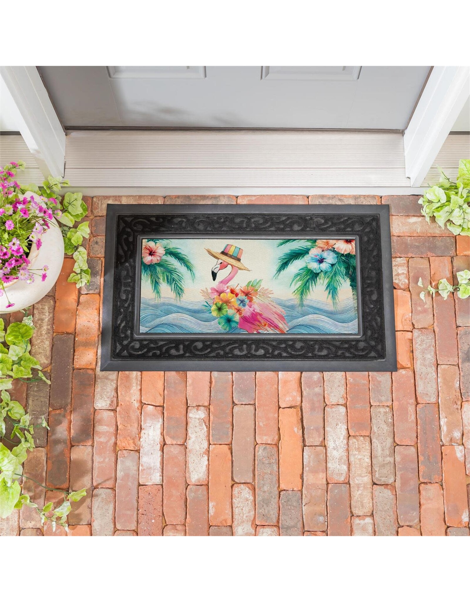 Evergreen Enterprises Palm Beach Floral Flamingo Sassafras Switch Mat