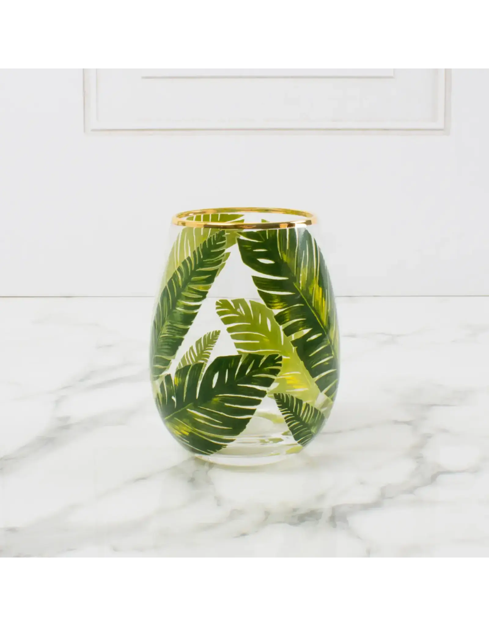 Sweet Water Decor Botanical Leaf Stemless Wine Glass