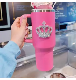 The Queen's Jewels Crown Jeweled Tumbler - Pink