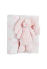 Mud Pie Bow Bunny Swaddle And Rattle