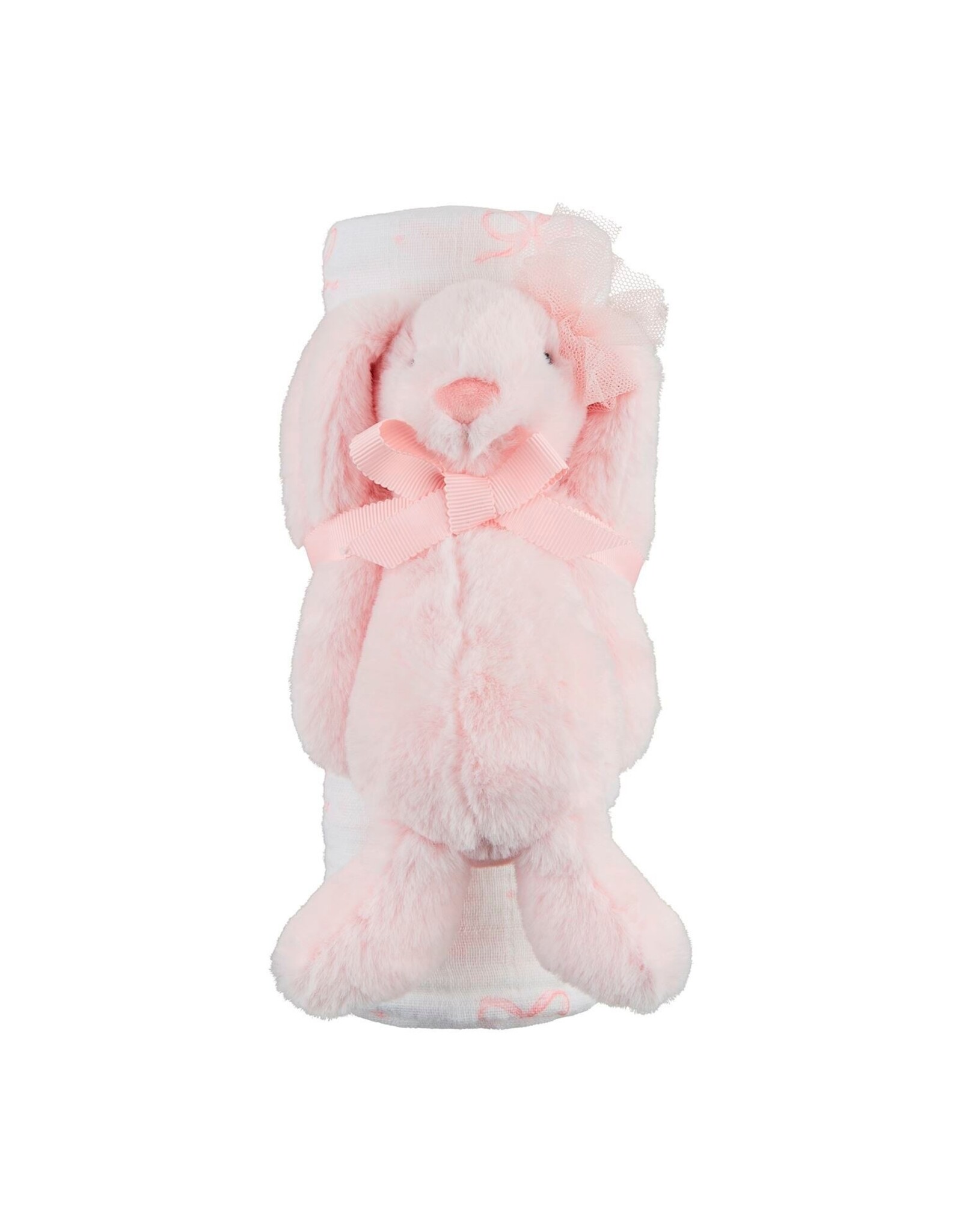 Mud Pie Bow Bunny Swaddle And Rattle
