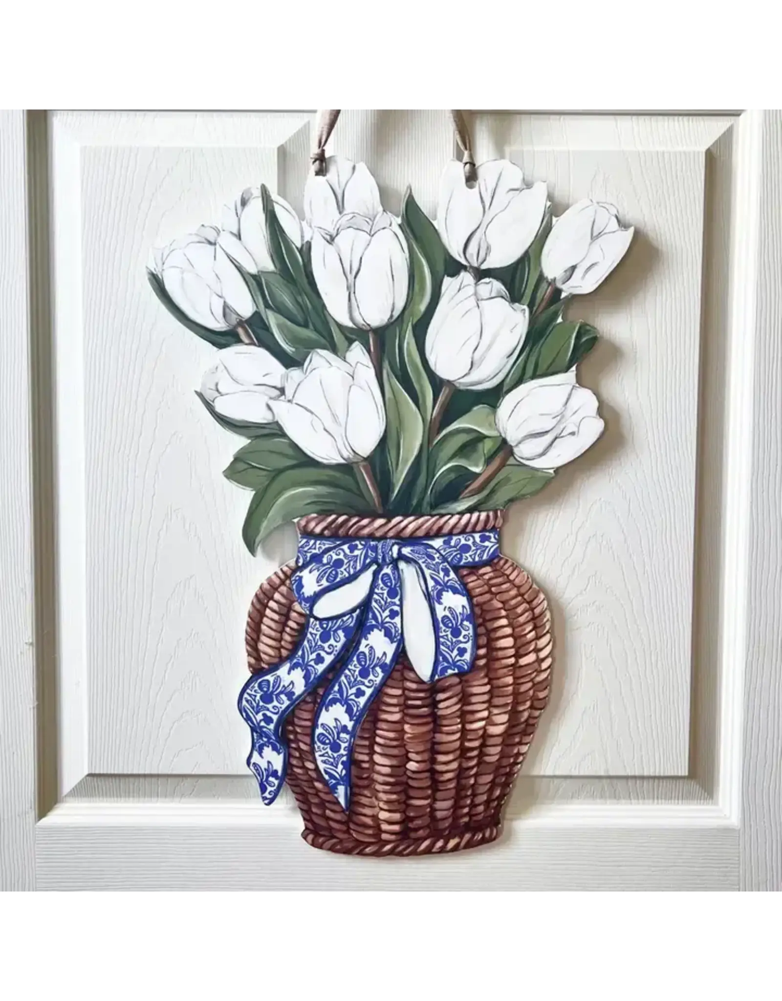 Home Malone White Tulips Door Hanger