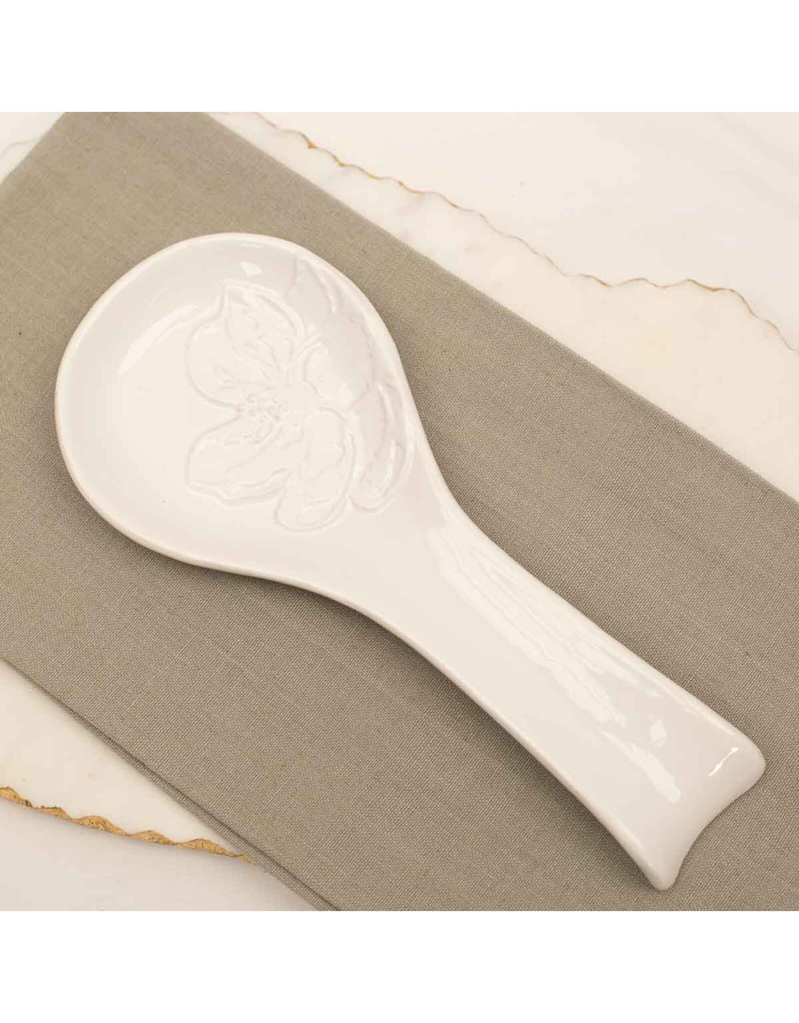 The Royal Standard Magnolia Embossed Spoon Rest