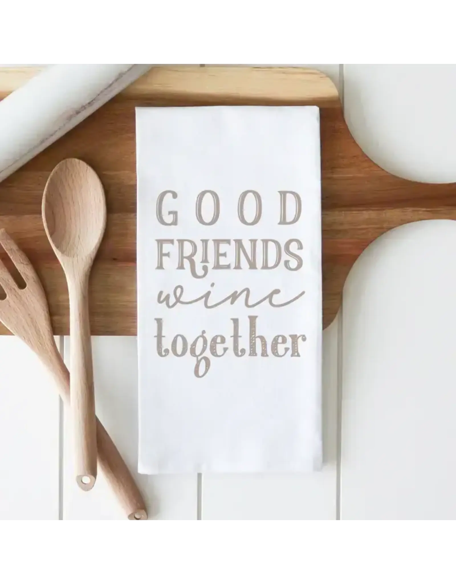 Porter Lane Home/Faire Good Friends Tea Towel - Natural