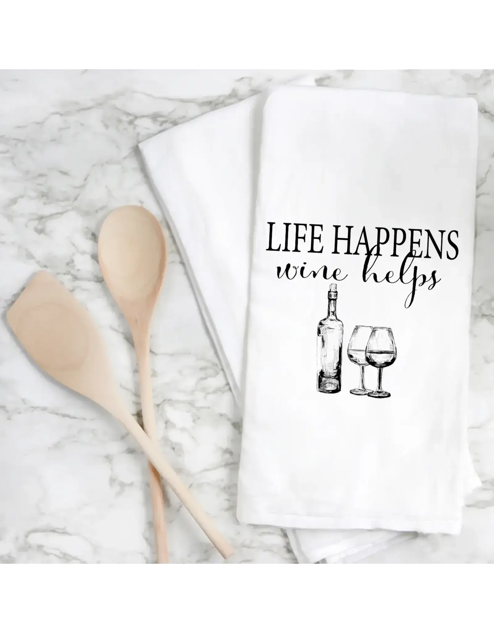 Porter Lane Home/Faire Life Happens Wine Helps ea Towel