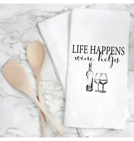 Porter Lane Home/Faire Life Happens Wine Helps ea Towel
