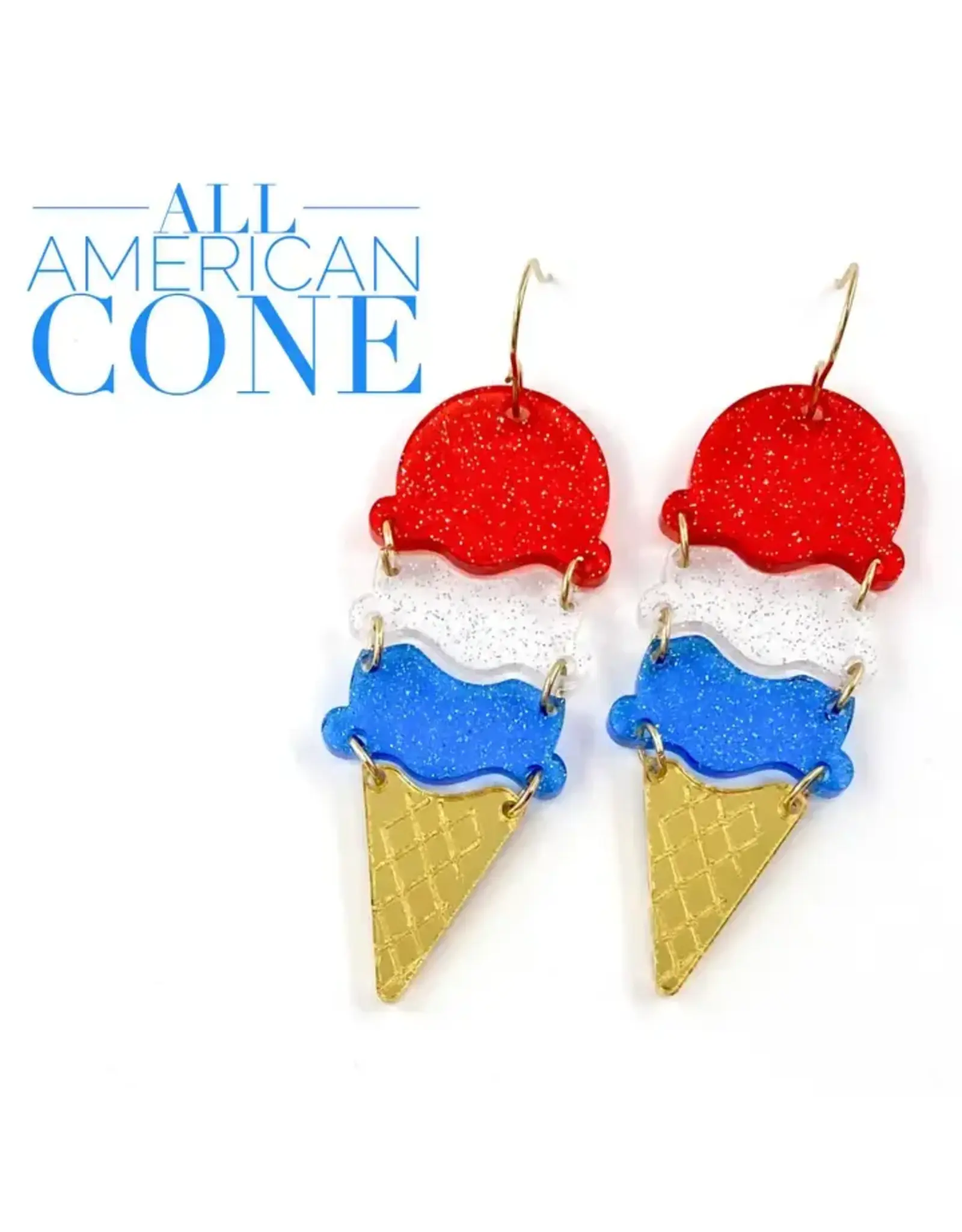 Doohickies/So. Charm Trade All American Cone Acrylic Earrings