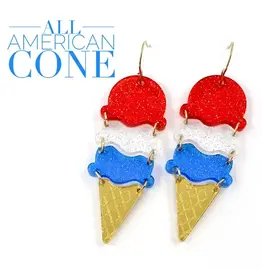 Doohickies/So. Charm Trade All American Cone Acrylic Earrings