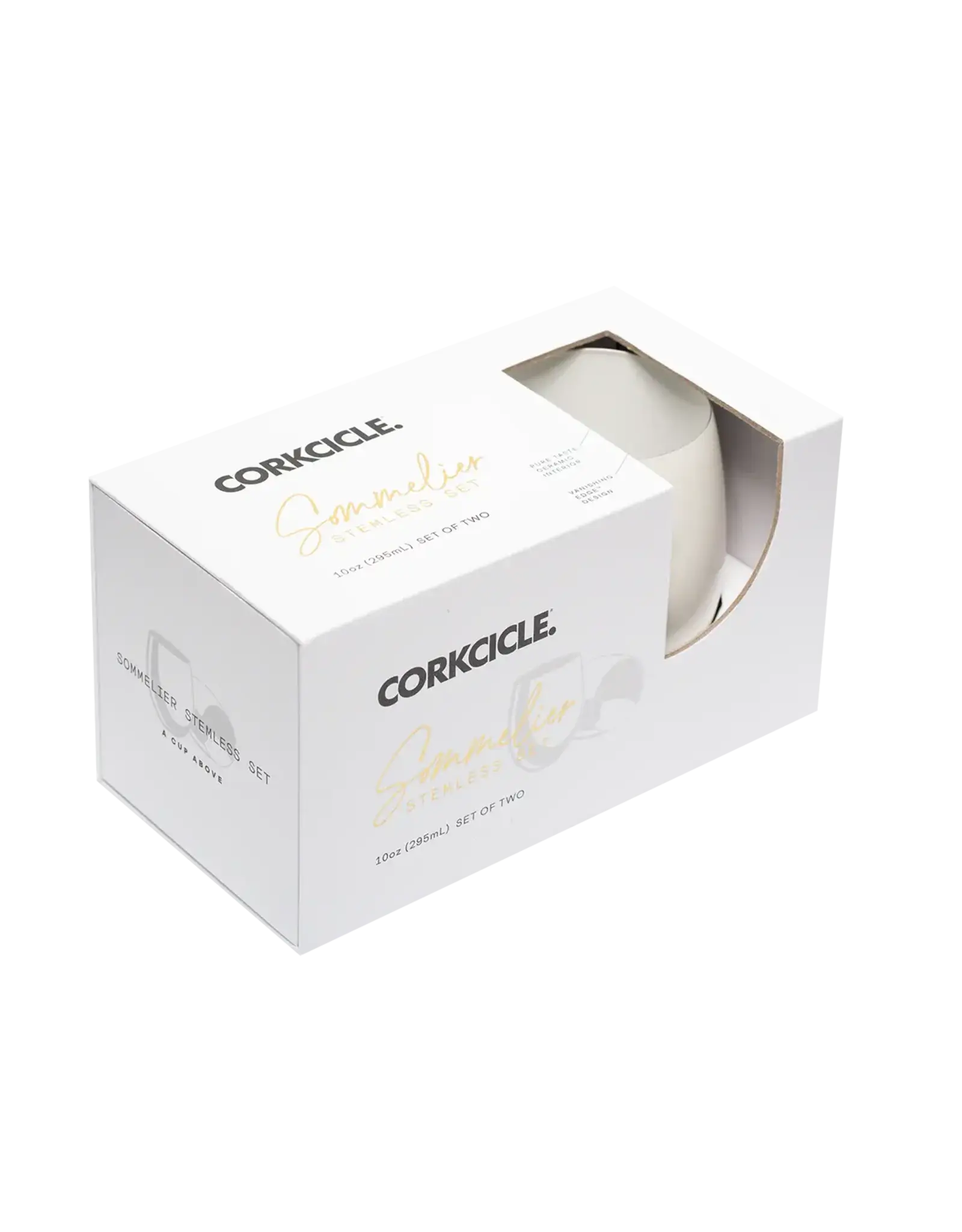 Corkcicle Sommelier Stemless Set (2) - Oat Milk