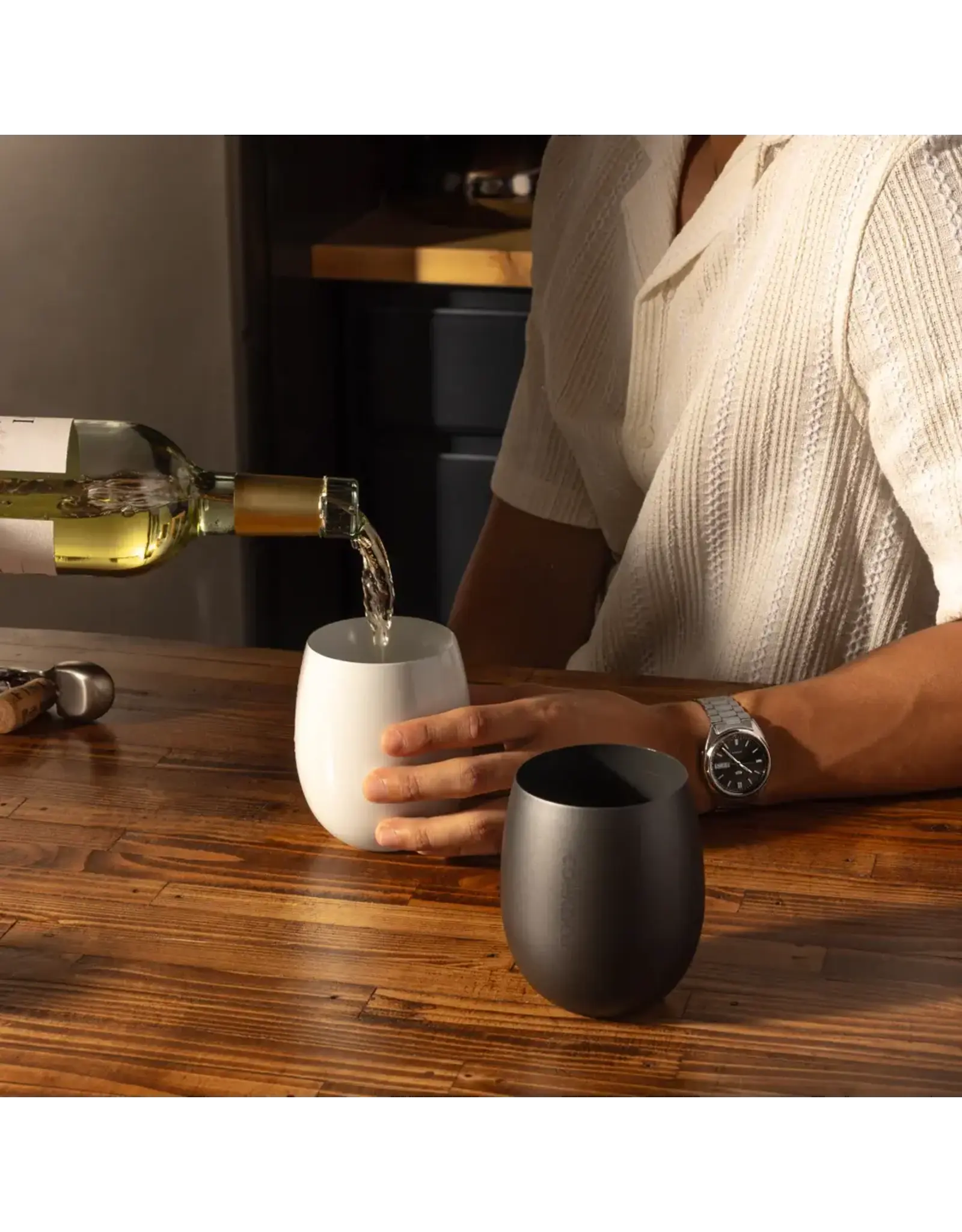Corkcicle Sommelier Stemless Set (2) - Oat Milk