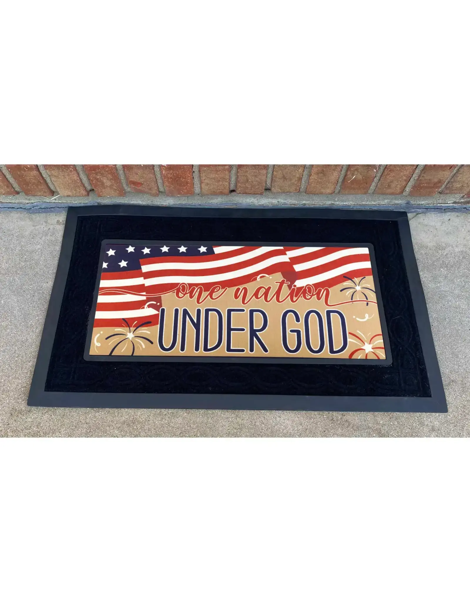 Magnolia Garden Flag Company One Nation Under God Doormat Insert