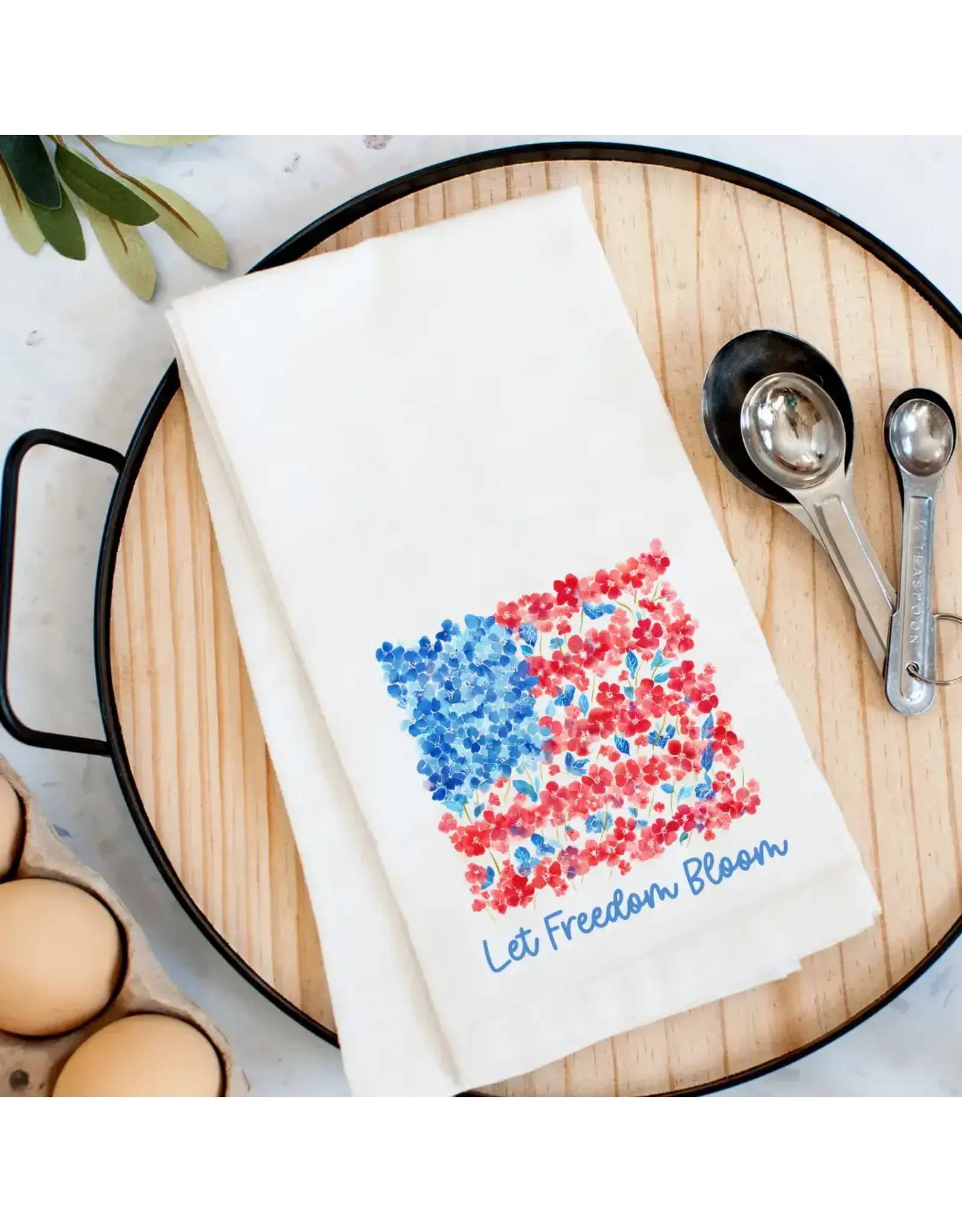 Pelican Provision Co Let Freedom Bloom Kitchen Towel