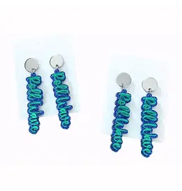Valois Designs/Faire Green & Blue Roll Wave Earrings