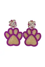 Valois Designs/Faire Purple & Gold Tiger Paw Earrings