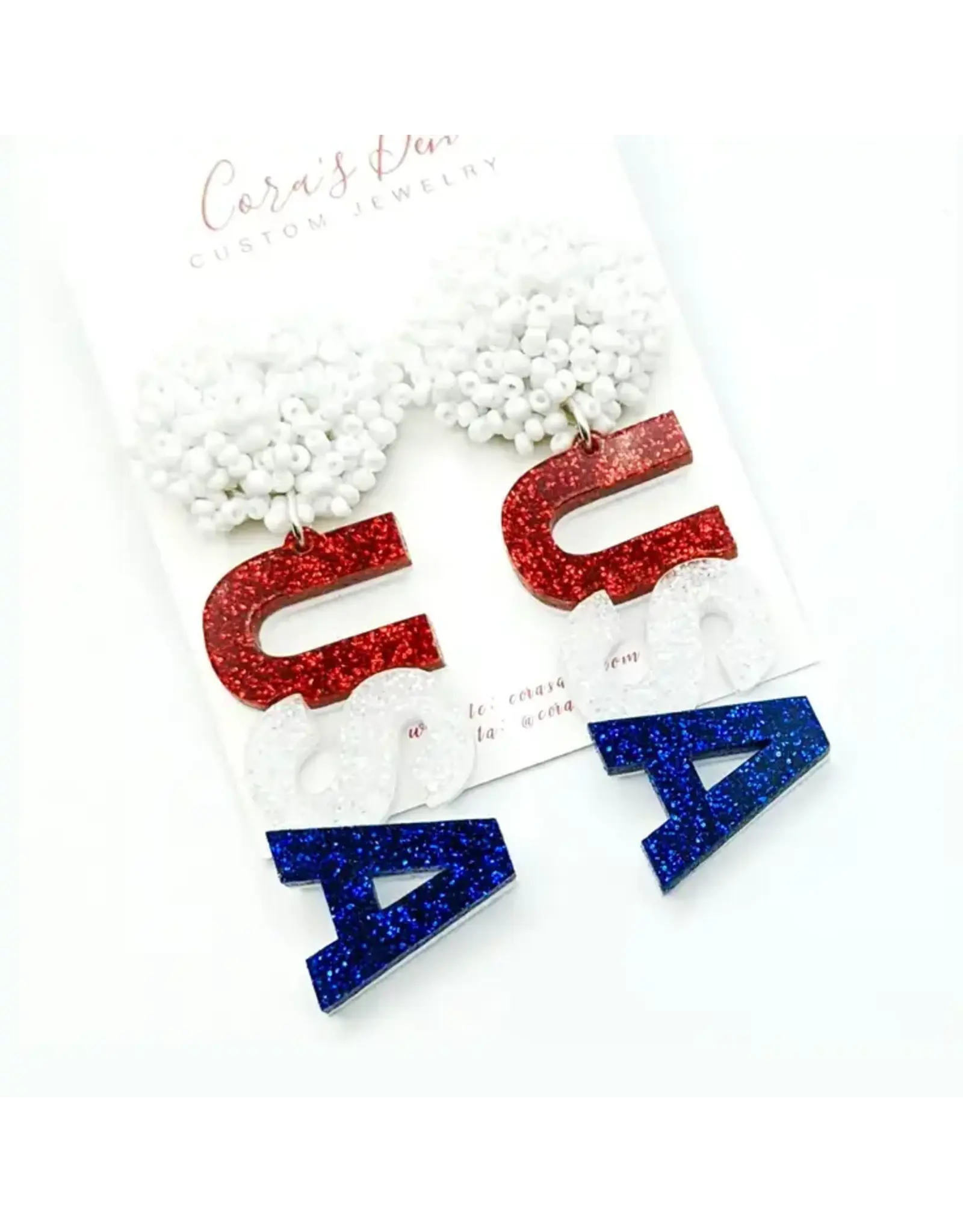 Cora's Den Patriotic 4th of July USA Earrings