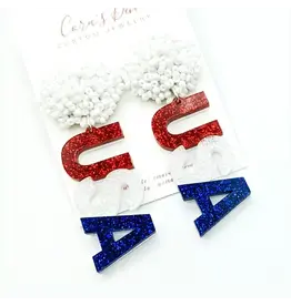 Cora's Den Patriotic 4th of July USA Earrings