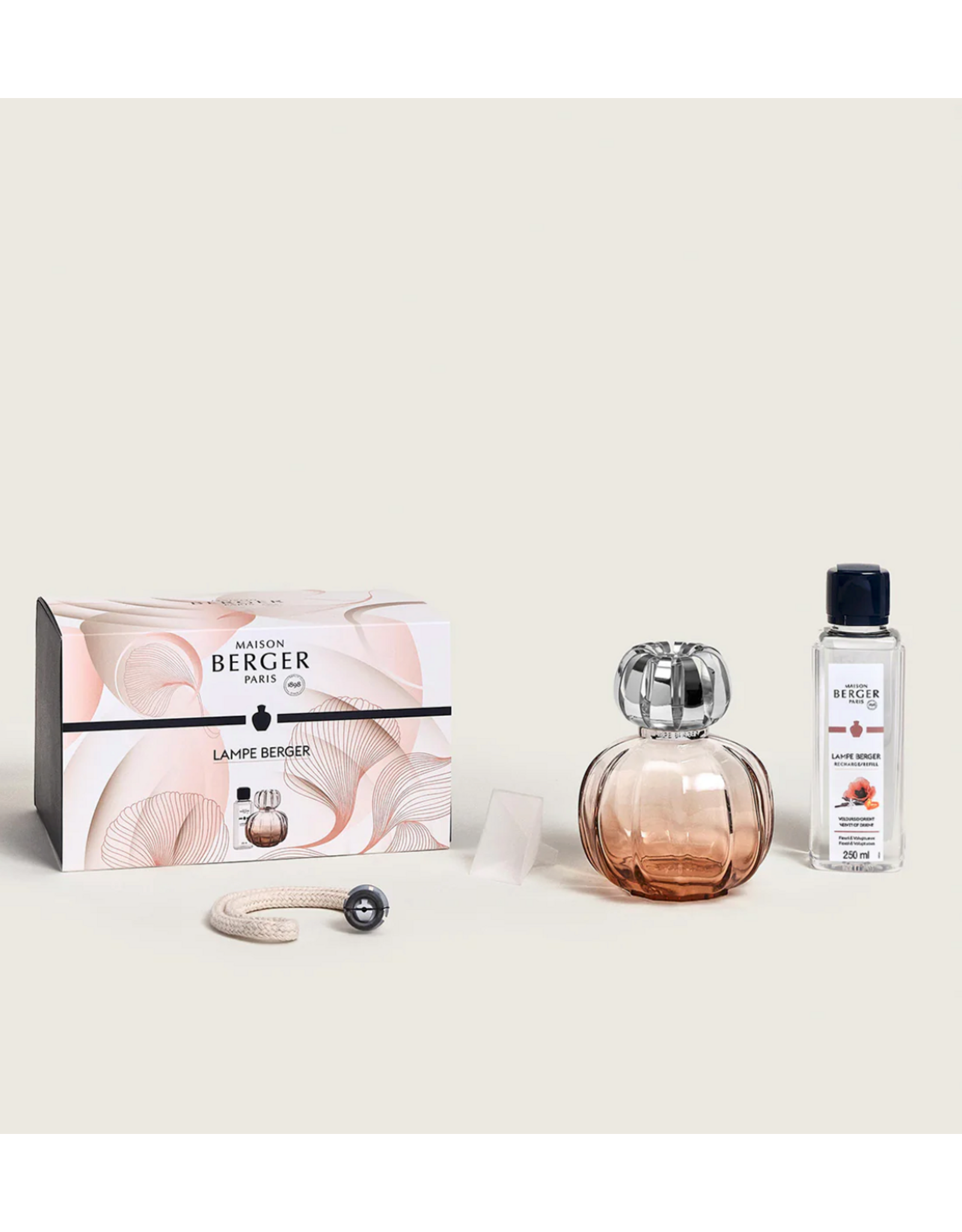 Maison Berger Corali Coral Fragrance Lamp Gift Set with Velvet of Orient