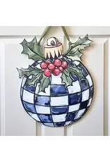 Home Malone Black and White Checkered Ornament Door Hanger