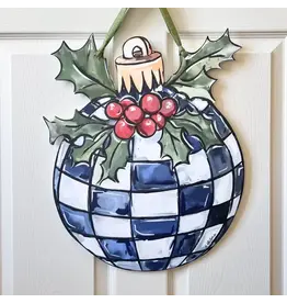Home Malone Black and White Checkered Ornament Door Hanger
