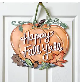 Home Malone Fall Y'all Pumpkin Door Hanger